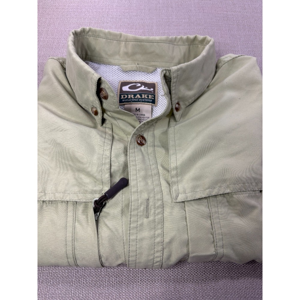 Drake Waterfowl Men's Sage Green Short Sleeve Vented Fishing Shirt Size M